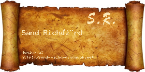 Sand Richárd névjegykártya