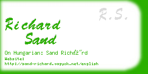 richard sand business card